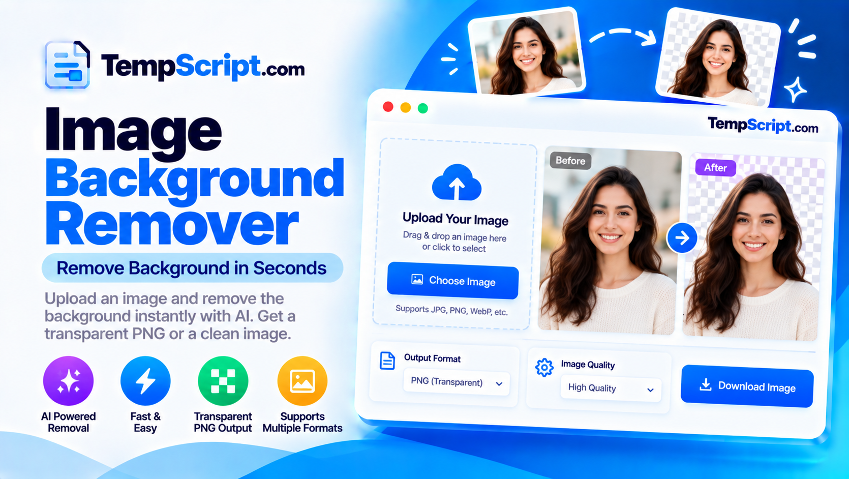 Image background remover with a before and after comparison slider